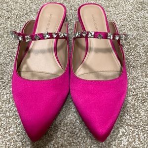 Fuschia embellished flats
